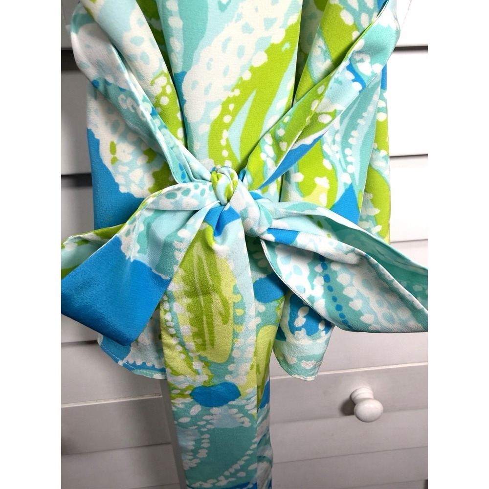Lilly Pulitzer Sea Urchin Beaded 100% Silk Sleeveless Belted Top Women's Size 14 - Picture 5 of 11